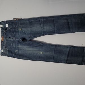 SEVEN 7 JEANS BOYFRIEND DISTRESSED SIZE 30 BUTTON CLOSURE .